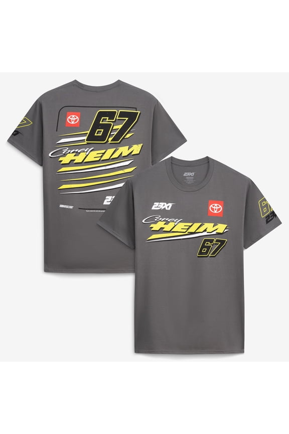 Men's 23XI Racing  Charcoal Corey Heim #67 Crewneck T-Shirt