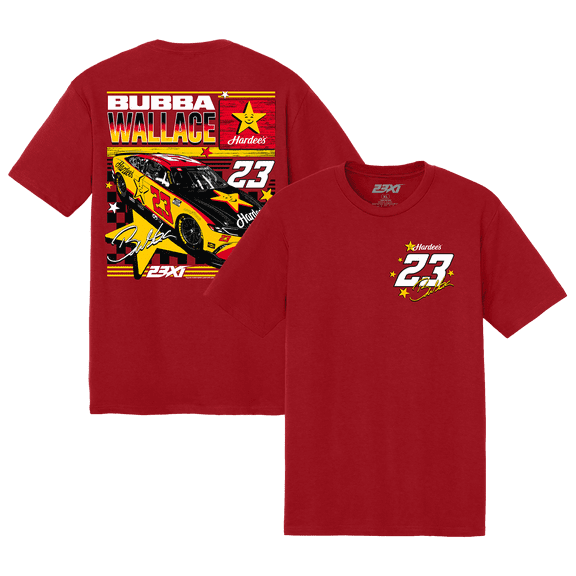 Men's 23XI Racing  Red Bubba Wallace #23 Hardee's T-Shirt