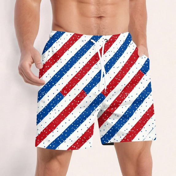 Men's 250 Anniversary USA Beach Shorts Loose Fit Drawstring Summer Vacation 250th Anniversary Shorts with Pockets