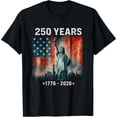 thumbnail image 1 of Men's 250 Years Flag Statue of Liberty 1776-2026 250th Birthday T-Shirt, Comfortable Breathable Soft Tee, Men's 100% Cotton Graphic T-Shirt 180gsm, 1 of 5