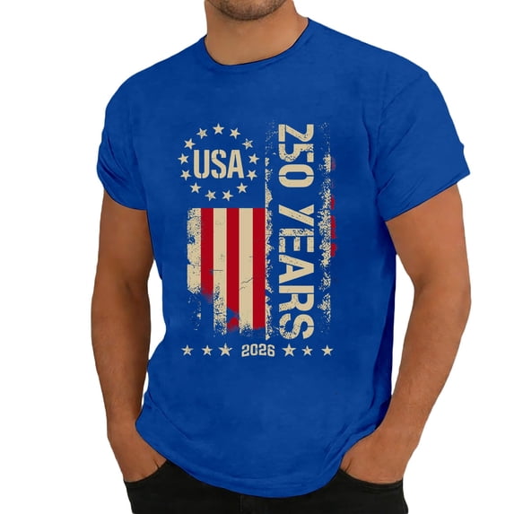 Men’s 250 Years Patriotic T-Shirt, We The People American Flag Cross Graphic Tee For Anniversary Celebration Comfortable Fit