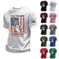 thumbnail image 1 of Men's 250 Years of Freedom Patriotic T-Shirt with Liberty Statue and USA Flag Graphic and Short Sleeves Featuring Crew Neck Design Red XXXXXL, 1 of 6