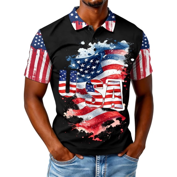 Men's 250Th Anniversary Casual T-Shirt 250 Years of Freedom Shirt American Flag Patriotic Black 3XL