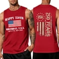 thumbnail image 1 of Men's 250th America Anniversary Independence 250 Years of Freedom Muscle Tank Tops Sleeveless Graphic T-Shirt, 1 of 4