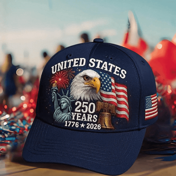 Men’s 250th Anniversary Baseball Cap, Washed Tribute Hat, Patriotic Adjustable Cap for Celebrating USA 250 Years, Classic Style for Everyday or Special Occasions