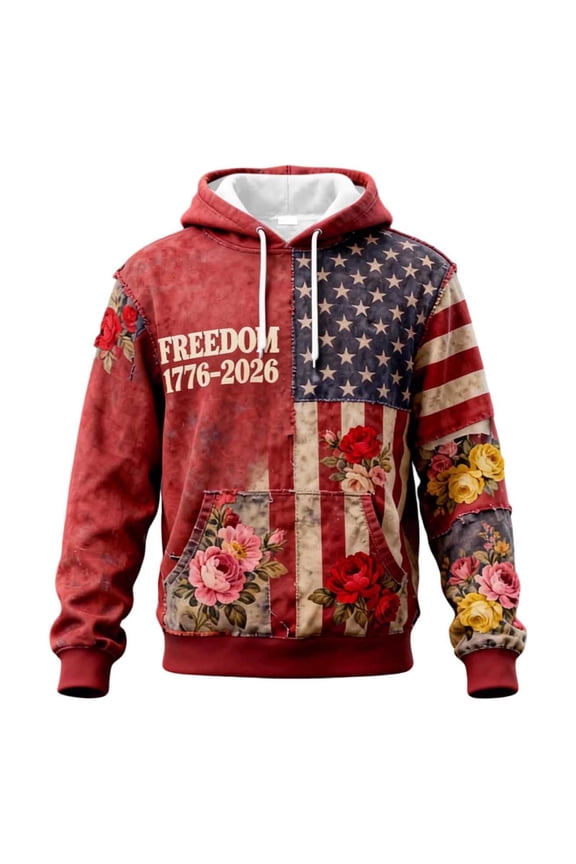 Men's 250th Anniversary USA Hoodie America Drawstring Hoodies Patriotic Sweatshirts 250 Year Anniversary Hooded Sweatshirt #26