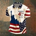 thumbnail image 1 of Men's 250th Anniversary USA Shirt - America 250 Flag Print Shirt USA 250th Anniversary Polo Shirts for Men, 1 of 3