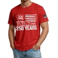 thumbnail image 1 of Men's 250th Anniversary USA Shirts American Flag Short Sleeves T-Shirt 4th of July Shirt 250 Years Birthday Patriotic Tops,Red,S, 1 of 4
