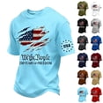 thumbnail image 1 of Men's 250th Anniversary T-Shirts 1776-2026 American Flag Print Patriotic 4th of July Memorial Day Breathable Casual Daily Tees , #01 Light Blue, XL, 1 of 7