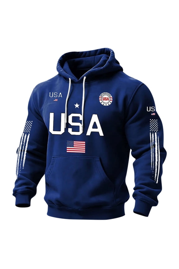 Men's 250th Anniversary Usa Hoodie America Drawstring Hoodies Patriotic Sweatshirts 250 Year Anniversary Hooded Sweatshirt