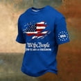 thumbnail image 1 of Men's 250th Anniversary We The People T-Shirt, American Flag Graphic Patriotic Short Sleeve Crew Neck Tee Blue 3XL, 1 of 5