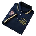thumbnail image 1 of Men's 250th Celebration Polo Shirt, Retro American Flag Print, Short Sleeve Patriotic Casual Wear, 1 of 5