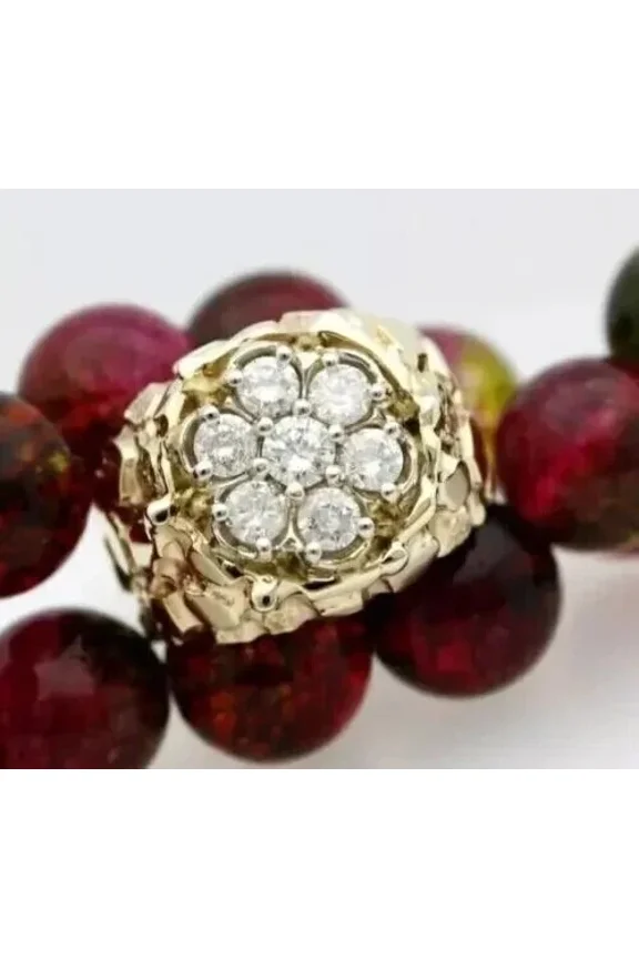 Men's 2Ct Round Cut Simulated Diamond Cluster Wedding Ring 14K Yellow Gold Plated 925 Sterling Silver