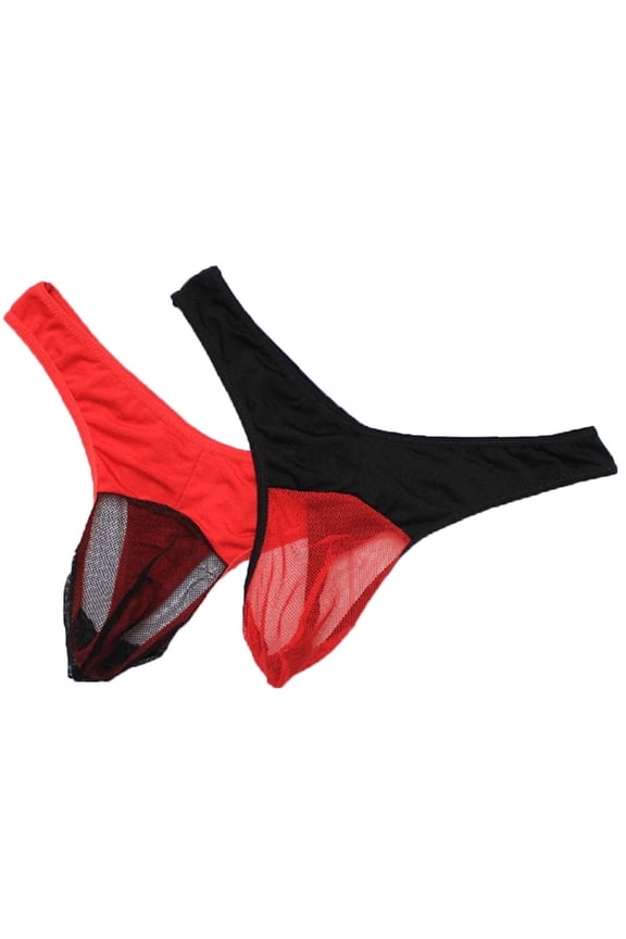 Men's 2in1 Thongs Lingerie Breathable Male Knicker Briefs Sexy Underwear Air Flow Underpants Panties Clothing Gifts for Boyfriend Husband