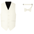 thumbnail image 1 of Oliver George 2pc Men's Solid Formal Suit Vest Waistcoat Tuxedo Dress Vest and Bowtie Set for Suit or Tuxedo Ivory X-Small, 1 of 2