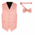 thumbnail image 1 of Oliver George 2pc Men's Solid Formal Suit Vest Waistcoat Tuxedo Dress Vest and Bowtie Set for Suit or Tuxedo Dusty Rose X-Large, 1 of 5