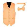 thumbnail image 1 of Oliver George 2pc Men's Solid Formal Suit Vest Waistcoat Tuxedo Dress Vest and Bowtie Set for Suit or Tuxedo Peach 4X-Large, 1 of 5