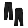 thumbnail image 1 of Men’s Cotton-Blend Pajama Pants – Soft Brushed Flannel Feel Sleep & Lounge Pants with Pockets & Elastic Waistband – Solid Black – 2-Pack-X-Large, 1 of 3