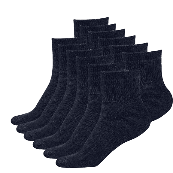 Men's 3-12 Pairs of Health Support Diabetic Ankle Circulatory Socks, Non-binding & Loose Fit (Navy, 3 Pack)