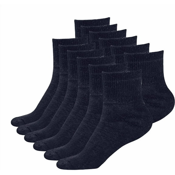 Men's 3-12 Pairs of Health Support Diabetic Ankle Circulatory Socks, Non-binding & Loose Fit (Navy, 6 Pack)