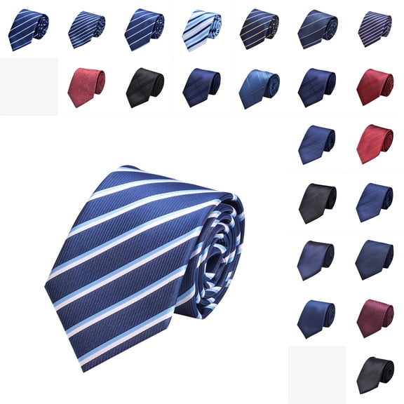 Men's 3.15" Wide Striped Woven Tie, Office Weddings Formal Business and Professional Wear