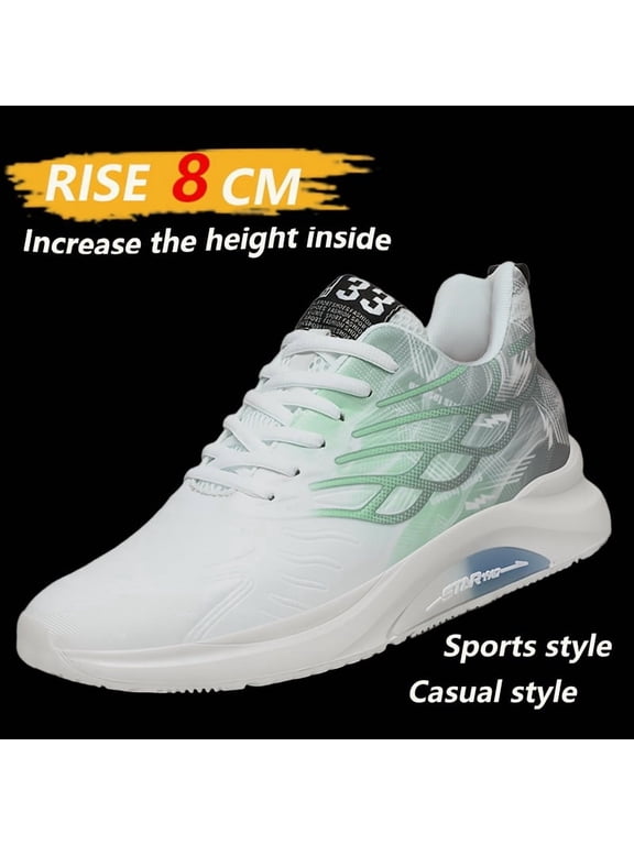 Men's 3.15inch Lift Height Increase Sneakers - 2-in-1 Sports & Casual Shoes for, Gym, Walking - Instant Height (White/Black) - All-Season Comfort with Platform Sole, Breathable Low-Top Running Shoes