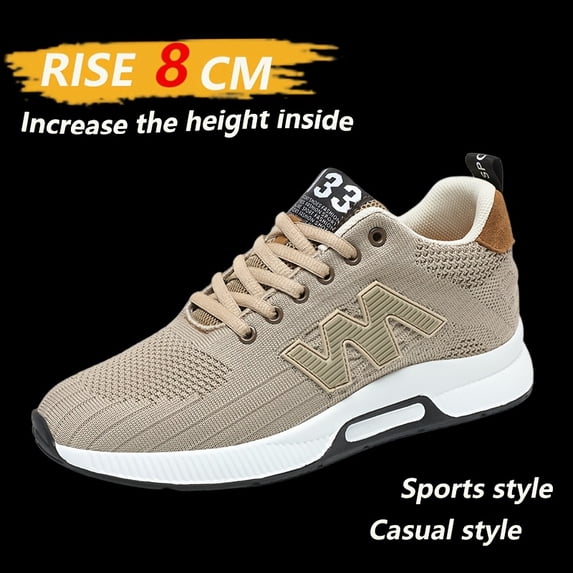Men's 3.15inch Platform Height Increase Sneakers - Breathable Low-Top Sneakers with Cushioning Lift for, Gym, - - Wearable for Tall (Casual &)