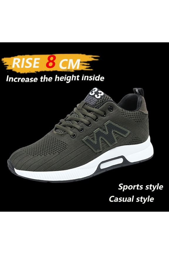 Men's 3.15inch Platform Height Increase Sneakers - Breathable Low-Top Sneakers with Cushioning Lift for, Gym, - - Wearable for Tall (Casual &)