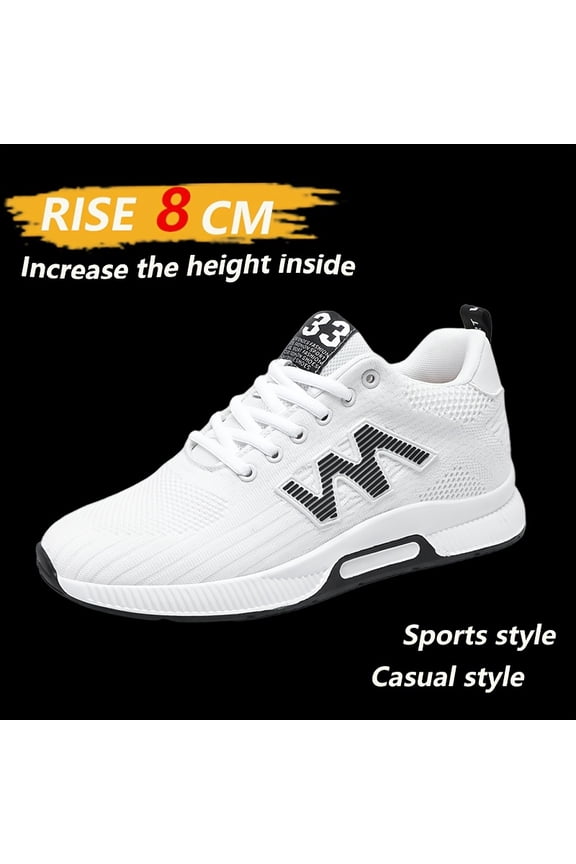 Men's 3.15inch Platform Height Increase Sneakers - with Cushioning Lift for, Gym, - - Wearable for Tall (Casual &) Breathable Low-Top Sneakers