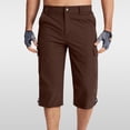 thumbnail image 1 of Men's 3/4 Cargo Pants Summer Casual Solid Loose Capri Pant Mens Comfy Relaxed Fits Lightweight Outdoor Hiking Cropped Trousers with Pockets, 1 of 7