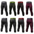thumbnail image 1 of Men's 3/4 Compression Pants Leggings Tights, Cool Dry Sport Workout HeatGear Capri Base Layer Running Cycling, 1 of 8