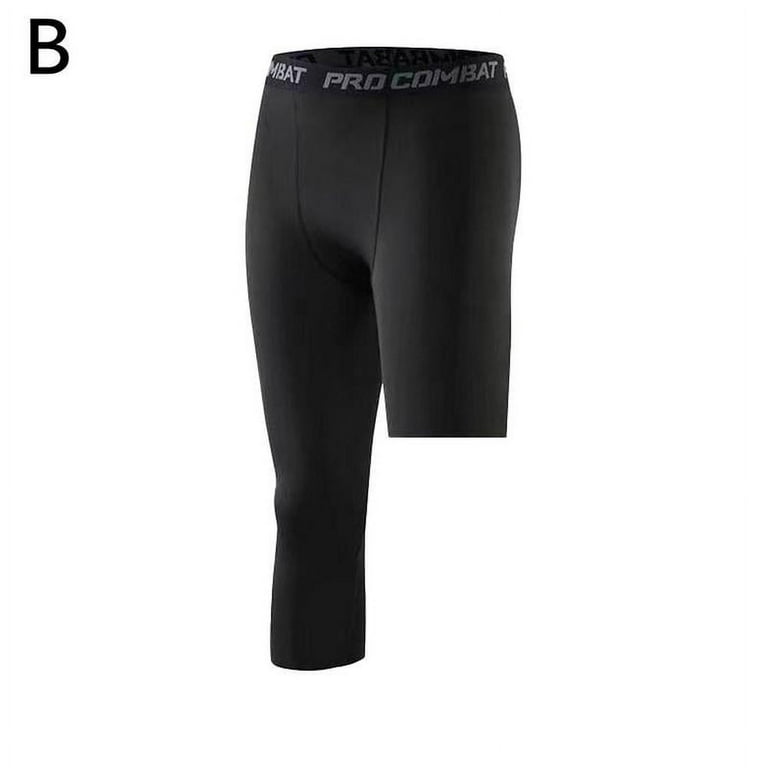 Men's 3/4 Compression Pants One-Leg Tights Athletic Men's 3/4 Compression Pants One-Leg Tights Athletic