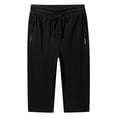 thumbnail image 1 of Men's 3/4 Jogger Pants - Drawstring Elastic Waist, Zipper Pockets - Cotton Spandex Blend for Gym, Running, and Outdoor Activities, 1 of 4
