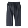 thumbnail image 1 of Men's 3/4 Length Joggers with Secure Zipper Pockets for Gym Training and Comfort Fit Athletic Trousers Pants Mens Fashion Joggers Sports Pants Trousers Mens Long Pants, 1 of 2