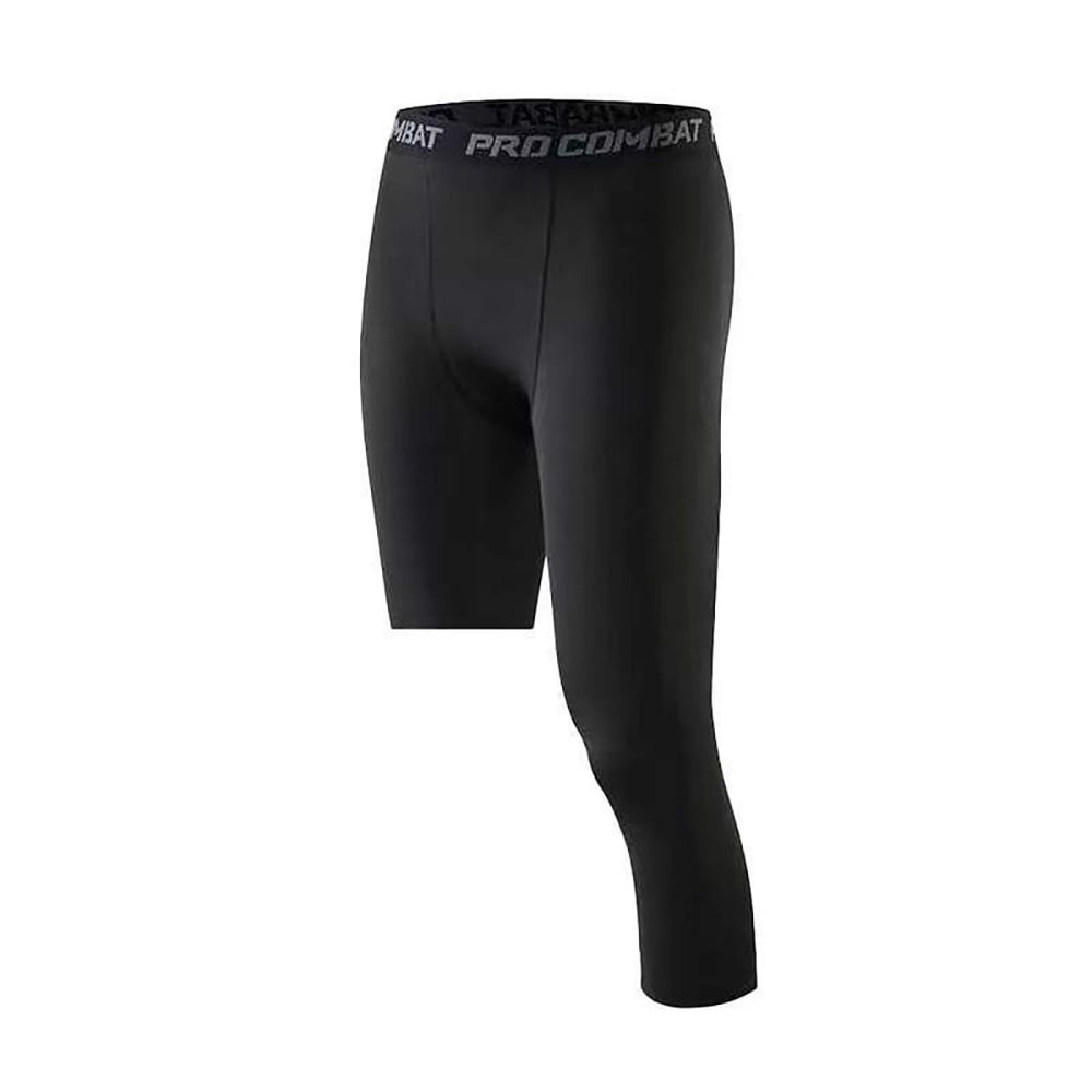 LUOSFUH Men's Single Leg Compression 3/4 Tights Sporty Basketball Base  Underwear Layer, d, L : : Fashion