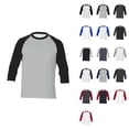 thumbnail image 1 of Men's 3/4 Sleeve Baseball Shirt, Casual Raglan Tee, Loose Fit Lightweight Crew Neck Pullover Top for Unisex, 1 of 4