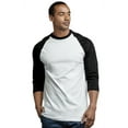 thumbnail image 1 of Men's 3/4 Sleeve Casual Raglan Jersey Baseball Tee Shirt (2XL, Black/White), 1 of 4