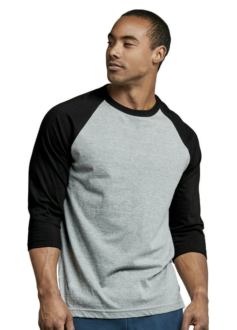 T-shirt à Col Rond à Manches 3/4 Pour Homme Respirant Sport Gris/bleu Marine Ali - Foto 5