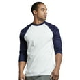 thumbnail image 1 of Men's 3/4 Sleeve Casual Raglan Jersey Baseball Tee Shirt (M, Navy/White), 1 of 4