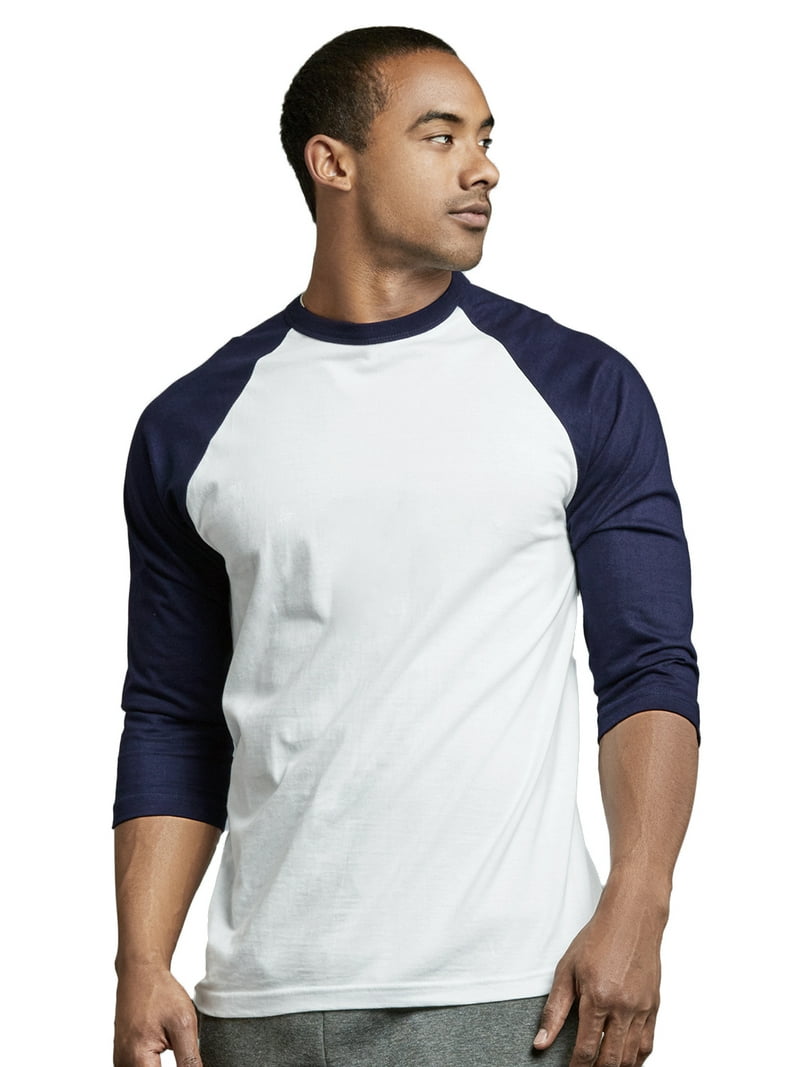 Men's 3/4 Sleeve Casual Raglan Jersey Baseball Tee Shirt (S, Navy