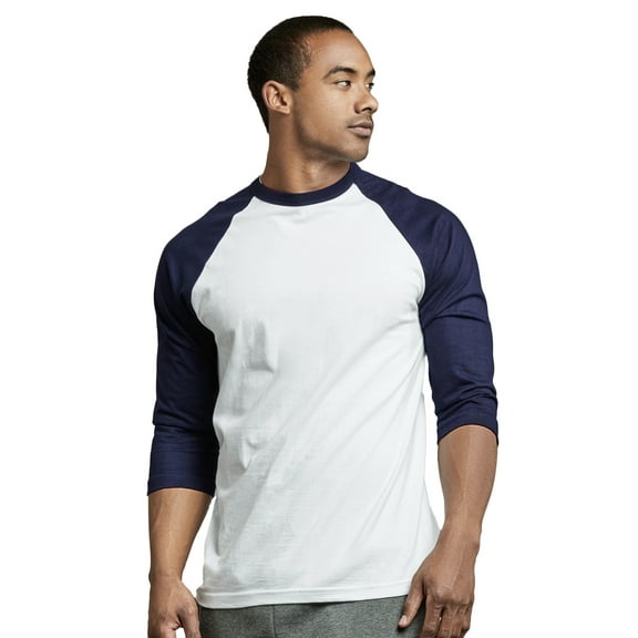 Men's 3/4 Sleeve Casual Raglan Jersey Baseball Tee Shirt (XL, Navy/White)