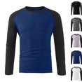 thumbnail image 1 of Men's 3/4 Sleeve Shirts Crew Neck Baseball T Shirts Casual Moisture Wicking Athletic Raglan Tops Navy XXL, 1 of 6