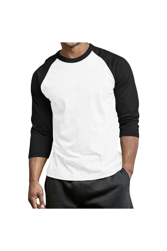 Men's 3/4 Sleeve Tshirts Summer Casual Raglan Jersey Baseball Tee Shirt