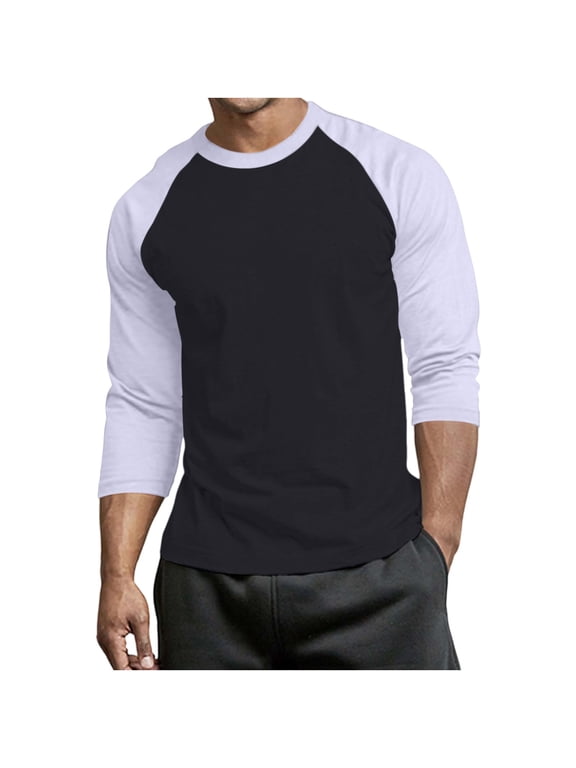 Men's 3/4 Sleeve Tshirts Summer Casual Raglan Jersey Baseball Tee Shirt