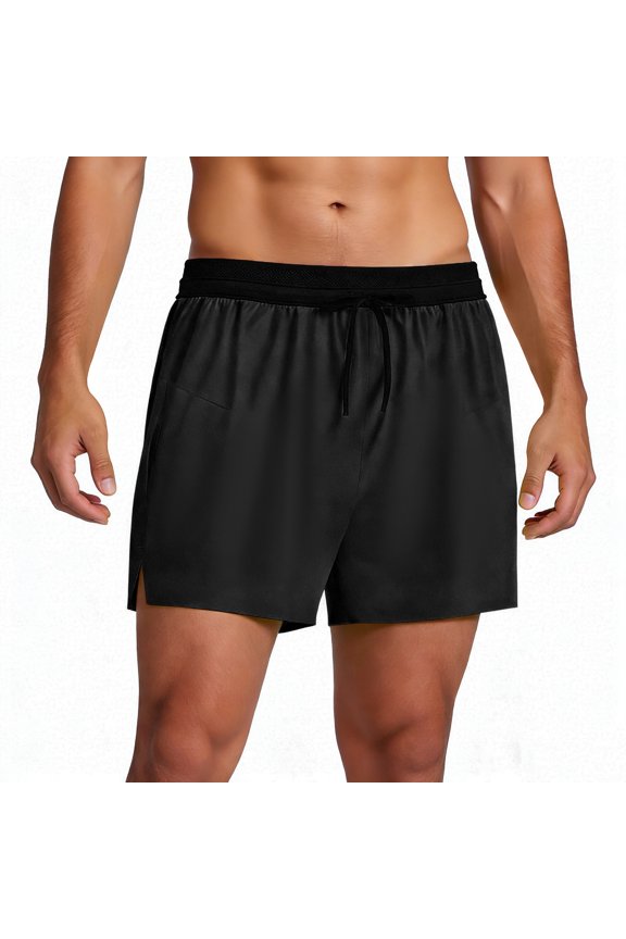 Men's 3" Athletic Running Shorts with Pockets, Quick Dry Lightweight Gym Workout Bodybuilding Training Shorts Jogger,Black,L