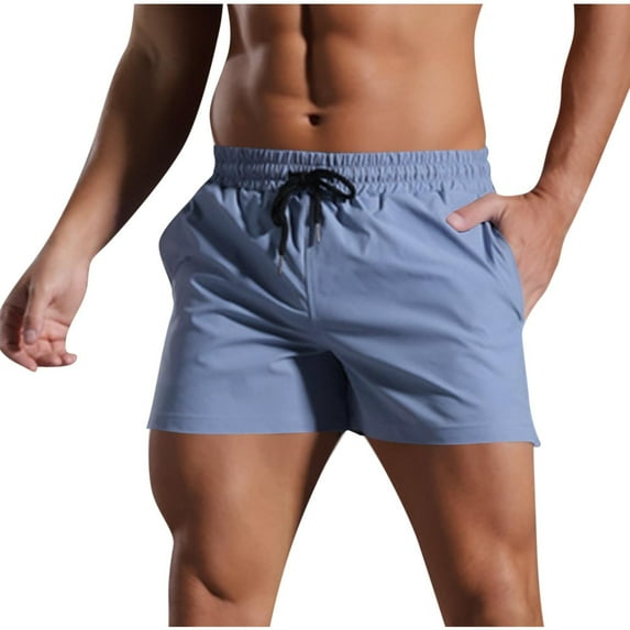 Men's 3" Inseam Athletic Running Shorts Summer Quick Dry Lightweight Workout Shorts Elastic Waistband Drawstring Performance Short Pants for Marathon with Pockets