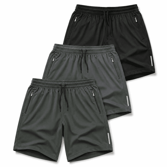 Men's Compression Shorts 3-Pack, Quick-Dry Breathable Stretch for Running and Gym Training