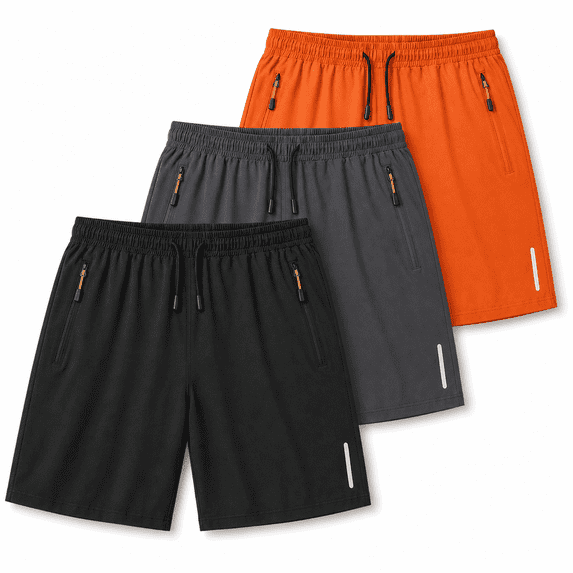 Men's Compression Shorts 3-Pack, Quick-Dry Breathable Stretch for Running and Gym Training