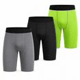 thumbnail image 1 of Men’s 3‑Pack Compression Performance Shorts, Quick‑Dry Breathable Stretch Tight Athletic Shorts for Running, Gym, Training & Sports, 1 of 8