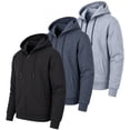 thumbnail image 1 of Men’s 3-Pack Fleece-Lined Zip-Up Hoodies – Warm Cotton Blend, Modern Fit Sweatshirts, 1 of 7